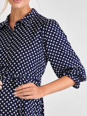 JoJo Maman Bébé Navy Floral Button Through Maternity Midi Shirt Dress - Image 5 of 5