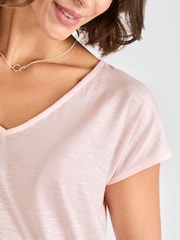 JoJo Maman Bébé Pink V-Neck Maternity Cotton T-Shirt - Image 4 of 4