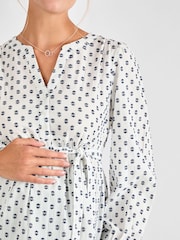 JoJo Maman Bébé Cream Tufted Long Sleeve Maternity 100% Cotton Blouse - Image 5 of 5