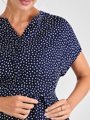 JoJo Maman Bébé Navy Printed Sleeveless Maternity Blouse - Image 4 of 4