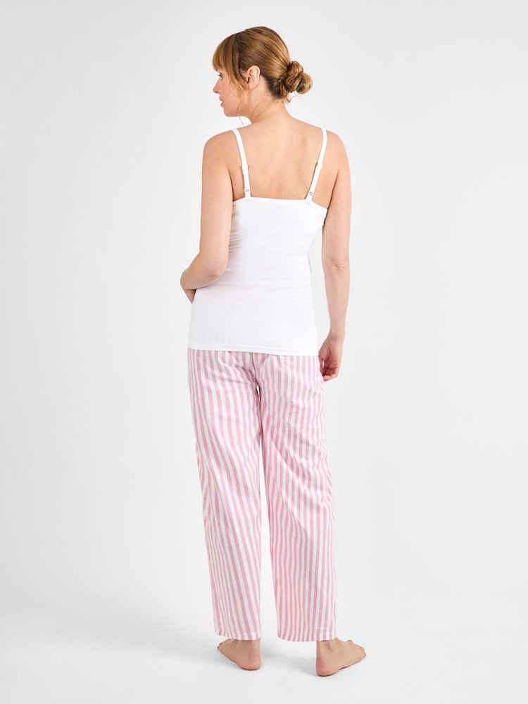 JoJo Maman Bébé Maternity Stripe & Nursing Vest Pyjamas Set - Bild 2 von 5 JoJo Maman Bébé Maternity Stripe & Nursing Vest Pyjamas Set - Bild 2 von 5
