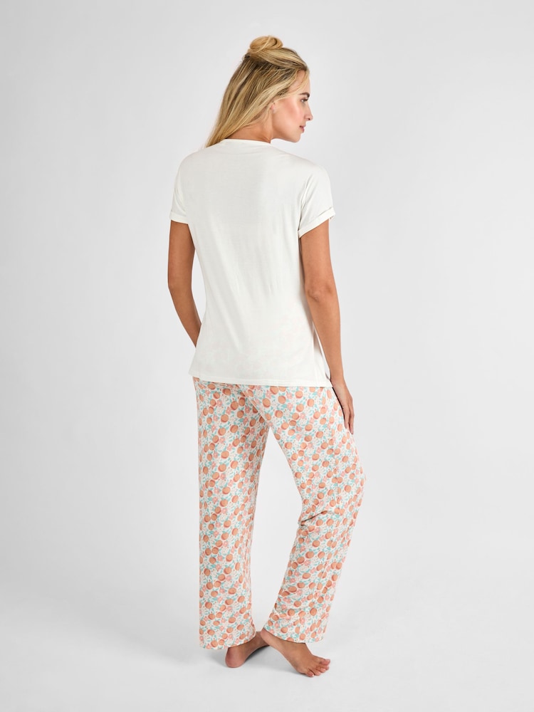 JoJo Maman Bébé Pink Peachy Maternity and Nursing Jersey Pyjamas Set - Image 3 of 7