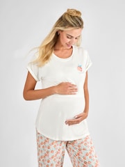 JoJo Maman Bébé Pink Peachy Maternity and Nursing Jersey Pyjamas Set - Image 4 of 7