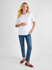 JoJo Maman Bébé White Oversized Boyfriend Maternity T-Shirt - Image 3 of 4