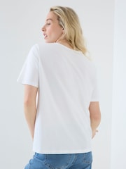 JoJo Maman Bébé White Oversized Boyfriend Maternity T-Shirt - Image 5 of 5