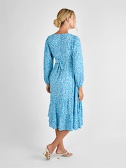 JoJo Maman Bébé Blue Maternity & Nursing Midaxi Dress - Image 2 of 4