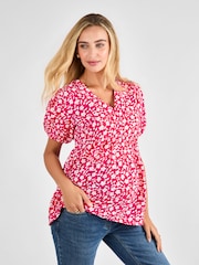 JoJo Maman Bébé Pink Floral Maternity Blouse - Image 1 of 4