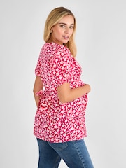JoJo Maman Bébé Pink Floral Maternity Blouse - Image 2 of 4