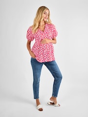 JoJo Maman Bébé Pink Floral Maternity Blouse - Image 3 of 4