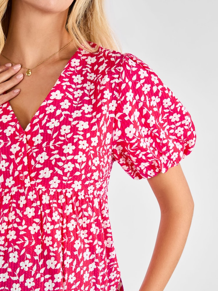 JoJo Maman Bébé Pink Floral Maternity Blouse - Image 4 of 4