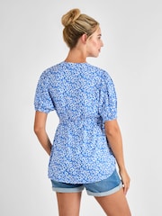 JoJo Maman Bébé Blue Floral Maternity Blouse - Image 2 of 4