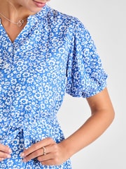 JoJo Maman Bébé Blue Floral Maternity Blouse - Image 4 of 4