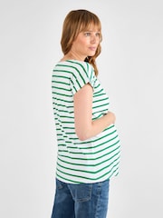 JoJo Maman Bébé Green Boyfriend Maternity Cotton T-Shirt - Image 2 of 4