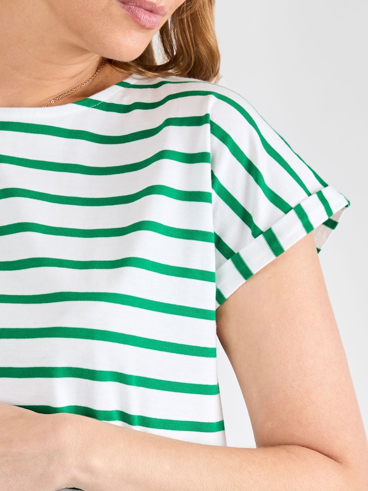 JoJo Maman Bébé Green Boyfriend Maternity Cotton T-Shirt - Image 4 of 4