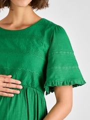 JoJo Maman Bébé Green Broderie Maternity Mini Dress - Image 5 of 5