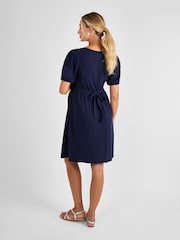 JoJo Maman Bébé Navy Broderie Maternity Mini Dress - Image 2 of 4