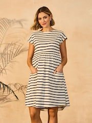 JoJo Maman Bébé Ecru Pocket Maternity T-Shirt Dress - Image 1 of 5