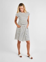 JoJo Maman Bébé Ecru Pocket Maternity T-Shirt Dress - Image 3 of 5
