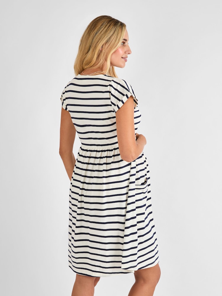 JoJo Maman Bébé Ecru Pocket Maternity T-Shirt Dress - Image 3 of 5