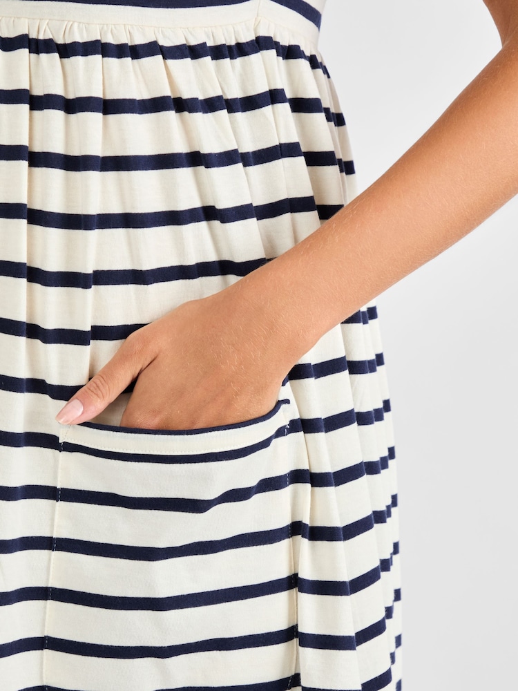 JoJo Maman Bébé Ecru Pocket Maternity T-Shirt Dress - Image 5 of 5