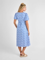 JoJo Maman Bébé Blue Floral Maternity Midi Dress - Image 3 of 5