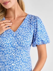 JoJo Maman Bébé Blue Floral Maternity Midi Dress - Image 5 of 5