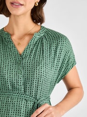 JoJo Maman Bébé Khaki Printed Sleeveless Maternity Blouse - Image 4 of 4