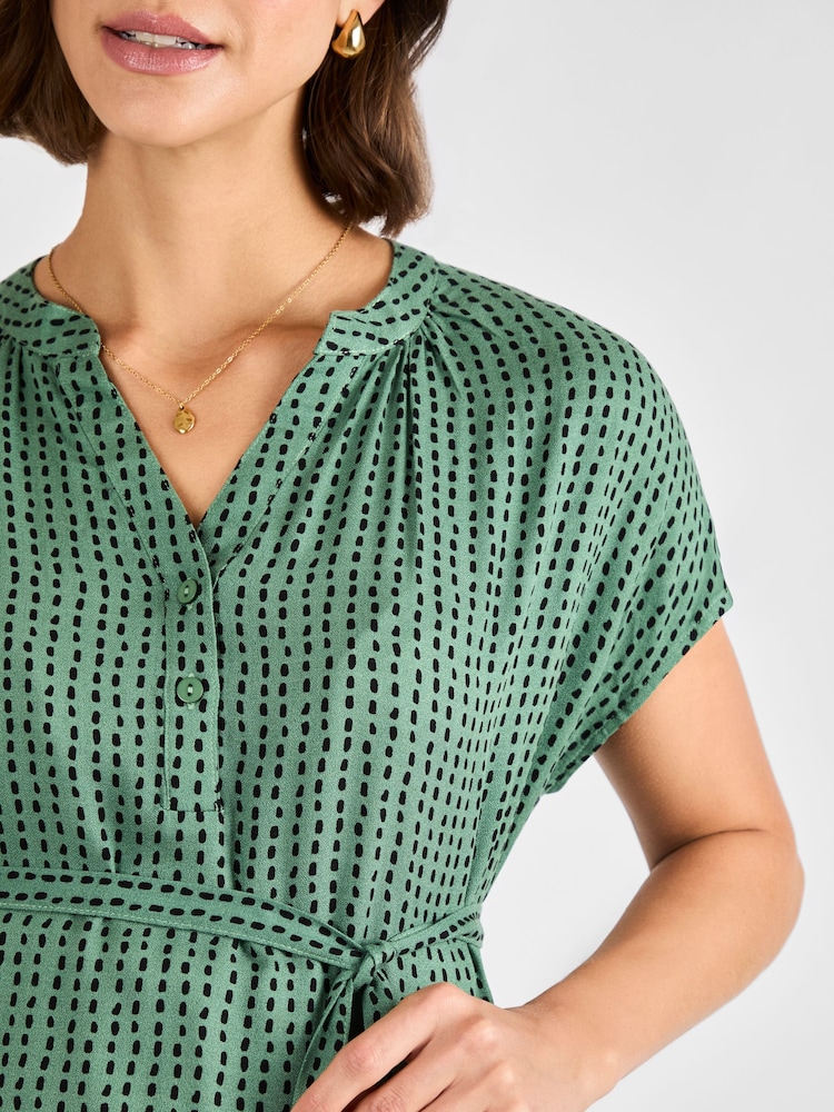 JoJo Maman Bébé Khaki Printed Sleeveless Maternity Blouse - Image 4 of 4