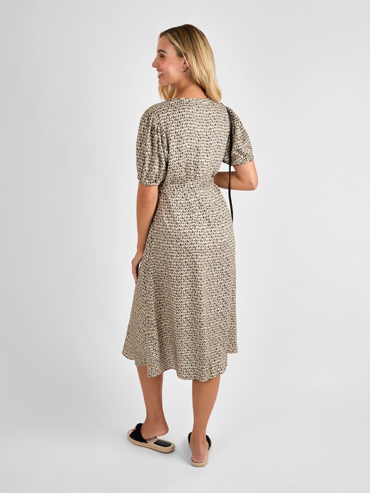 JoJo Maman Bébé Natural Button Through Maternity Midi Dress - Image 2 of 4