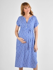 JoJo Maman Bébé Button Front Maternity Midi Dress - Imagen 2 de 5
