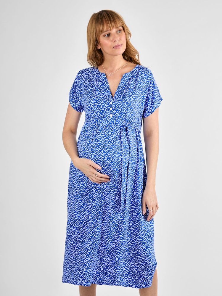 JoJo Maman Bébé Button Front Maternity Midi Dress - Imagen 2 de 5