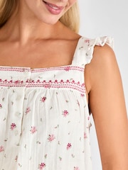 JoJo Maman Bébé Cream Floral Maternity Short Pyjamas Set - Image 5 of 6
