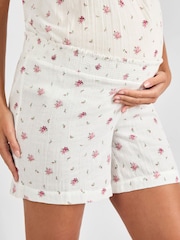 JoJo Maman Bébé Cream Floral Maternity Short Pyjamas Set - Image 6 of 6