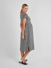 JoJo Maman Bébé Black Button Front Maternity Midi Dress - Image 2 of 4