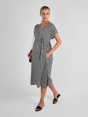JoJo Maman Bébé Black Button Front Maternity Midi Dress - Image 3 of 4