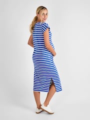JoJo Maman Bébé Blue Maternity Midi T-Shirt Dress - Image 2 of 4