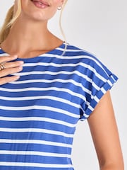 JoJo Maman Bébé Blue Maternity Midi T-Shirt Dress - Image 4 of 4
