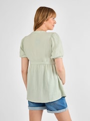 JoJo Maman Bébé Short Sleeve Textured Maternity Blouse - Image 2 of 4