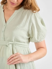 JoJo Maman Bébé Short Sleeve Textured Maternity Blouse - Image 4 of 4