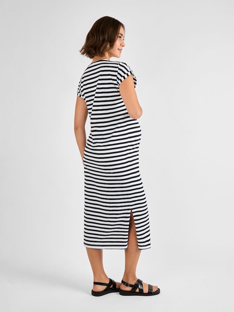 JoJo Maman Bébé White Maternity Midi T-Shirt Dress - Image 2 of 4