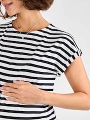 JoJo Maman Bébé White Maternity Midi T-Shirt Dress - Image 4 of 4
