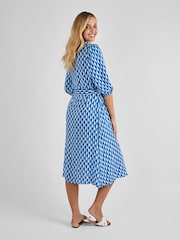 JoJo Maman Bébé Blue Button Through Maternity Midi Shirt Dress - Image 2 of 4
