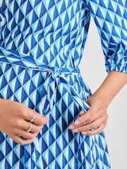 JoJo Maman Bébé Blue Button Through Maternity Midi Shirt Dress - Image 4 of 4