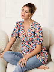 JoJo Maman Bébé Multi Floral V-Neck Maternity Blouse - Image 1 of 5