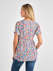 JoJo Maman Bébé Multi Floral V-Neck Maternity Blouse - Image 3 of 5
