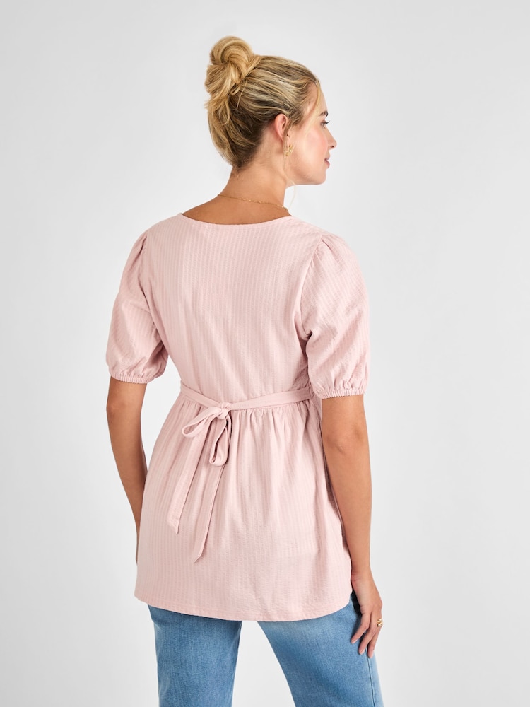 JoJo Maman Bébé Rose Short Sleeve Maternity Jersey Top - Image 2 of 4