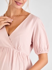 JoJo Maman Bébé Rose Short Sleeve Maternity Jersey Top - Image 4 of 4