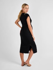 JoJo Maman Bébé Black Maternity Midi T-Shirt Dress - Image 2 of 4