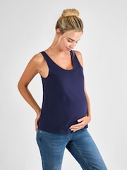 JoJo Maman Bébé Navy Thick Strap Maternity Vest - Image 1 of 4