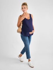 JoJo Maman Bébé Navy Thick Strap Maternity Vest - Image 3 of 4